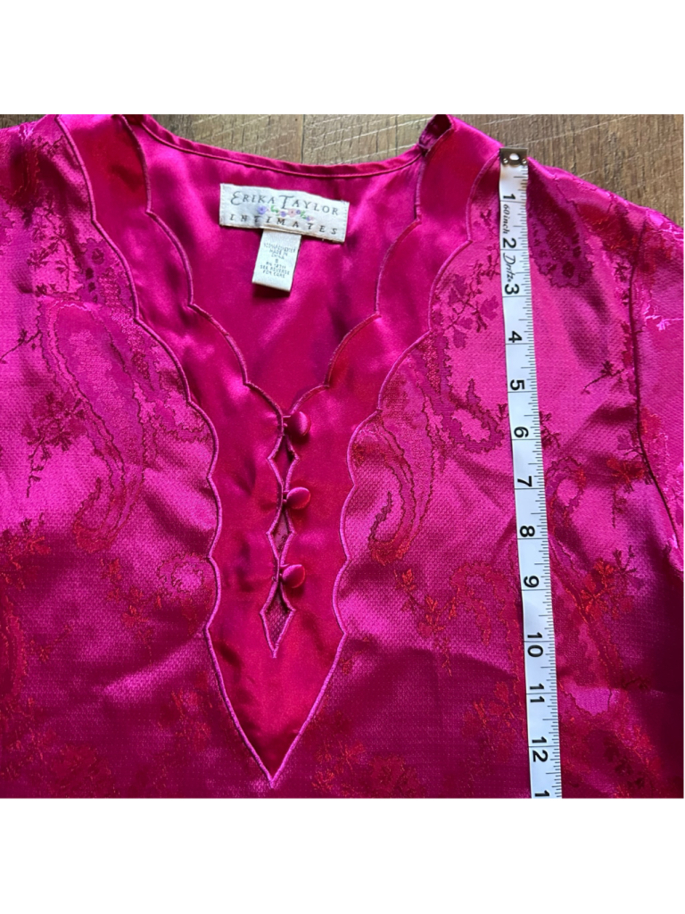 Women's Erika Taylor Pink Satin Chemise Sleepwear Size S - Picture 8 of 10